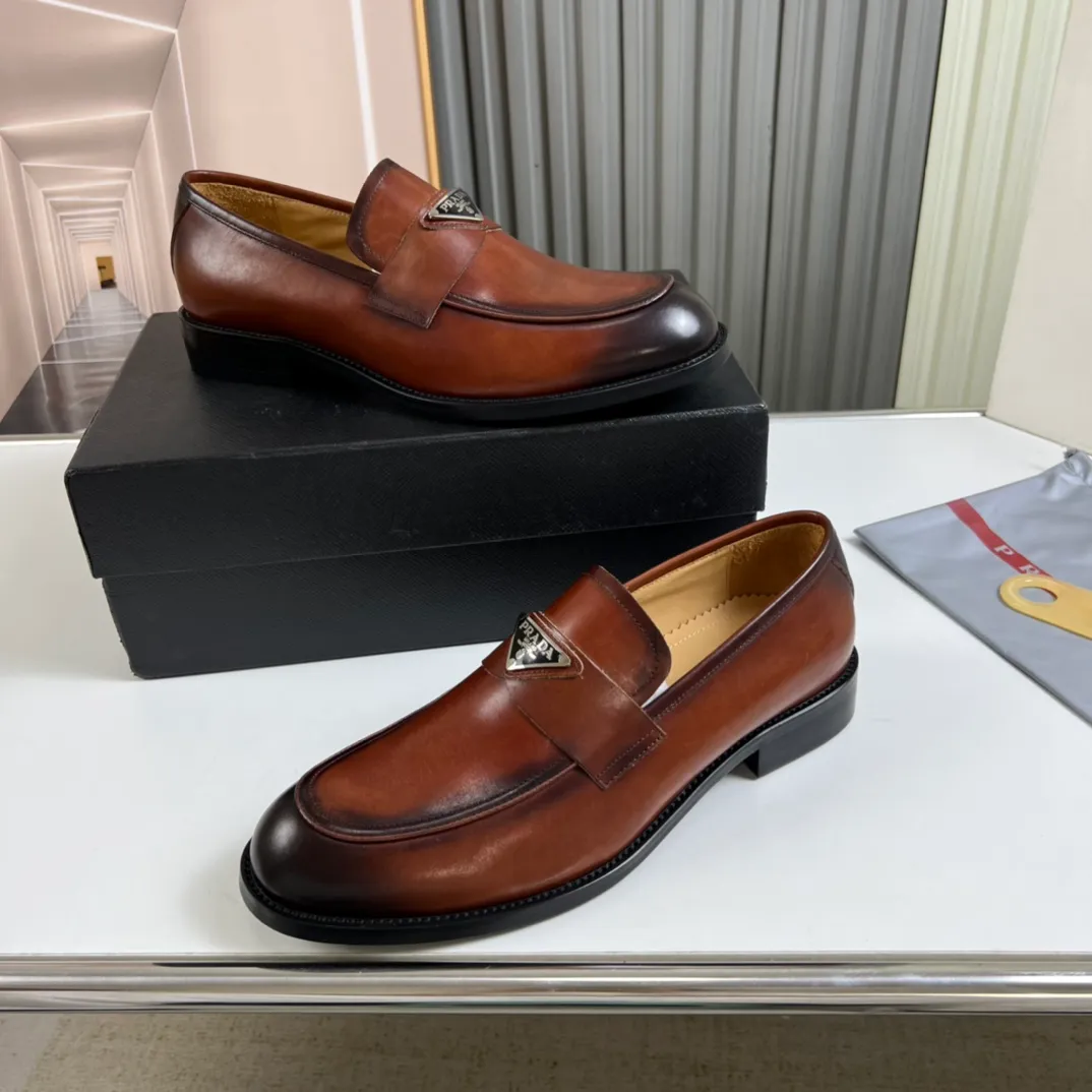 Men's shoes 💰520💰 Prada.PRADA men's business casual leather shoes, 1:1 shipment ⬆️Luxurious and noble 👞All imported original brand leather materials, just to create a more comfortable wearing experience, upper: original cowhide ➕Imported full cow lining, original outsole ✔️36-45 (45 non-returnable)